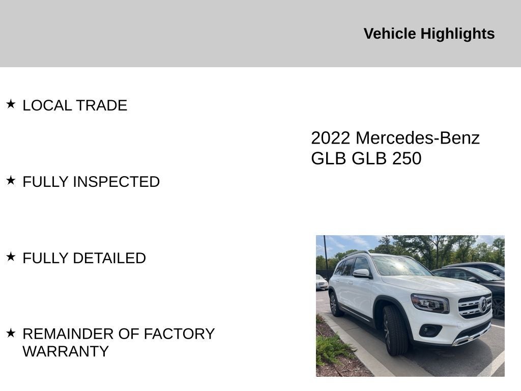 2022 Mercedes-Benz GLB GLB 250